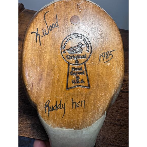 Vintage K. Wood Ruddy hen 1985 Made In USA - Picture 5 of 6